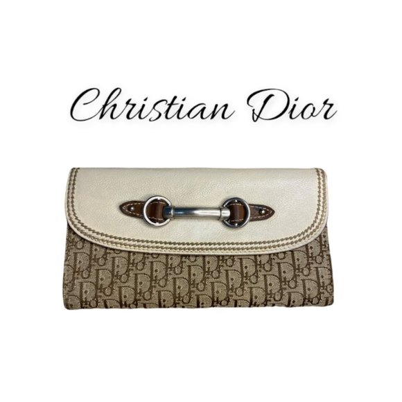 Christian Dior Trotter Print Long Wallet Authentic